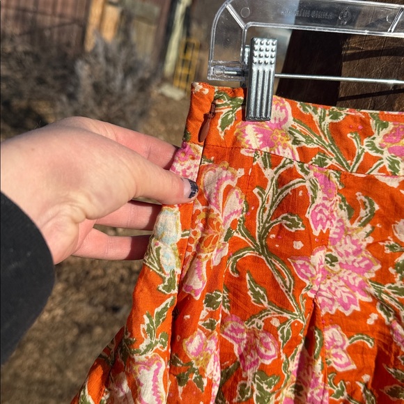 Free people mini skirt floral fully lined side zip - Picture 2 of 4